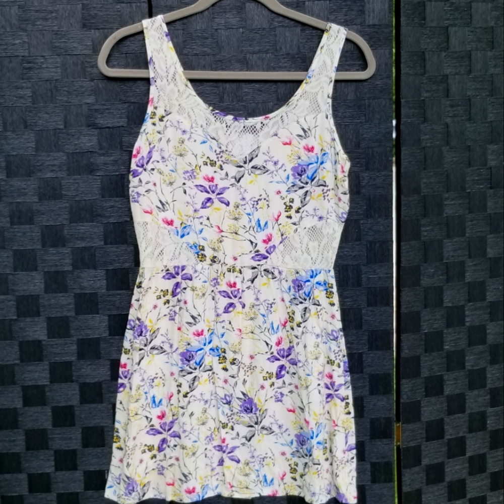 Trixxi Cream Floral Dress Lace Accent Girls Size 3